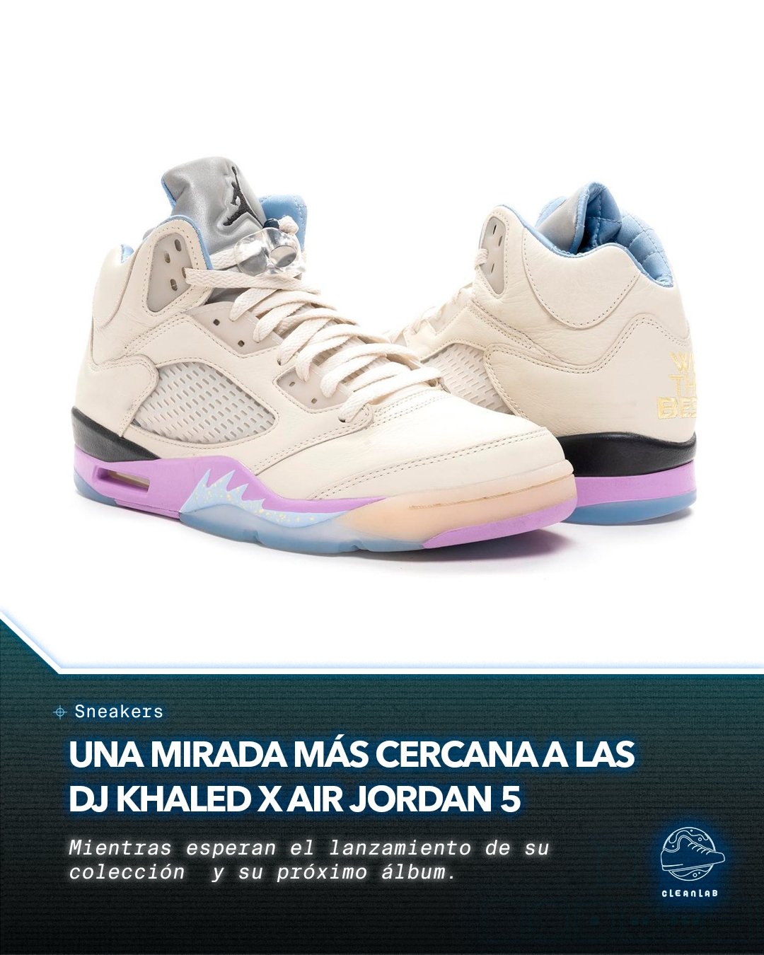 Noticias Sneakers | Una mirada más cercana a las DJ Khaled x Air Jordan 5 en "Sail" y "Crimson Bliss" - Clean Lab PE