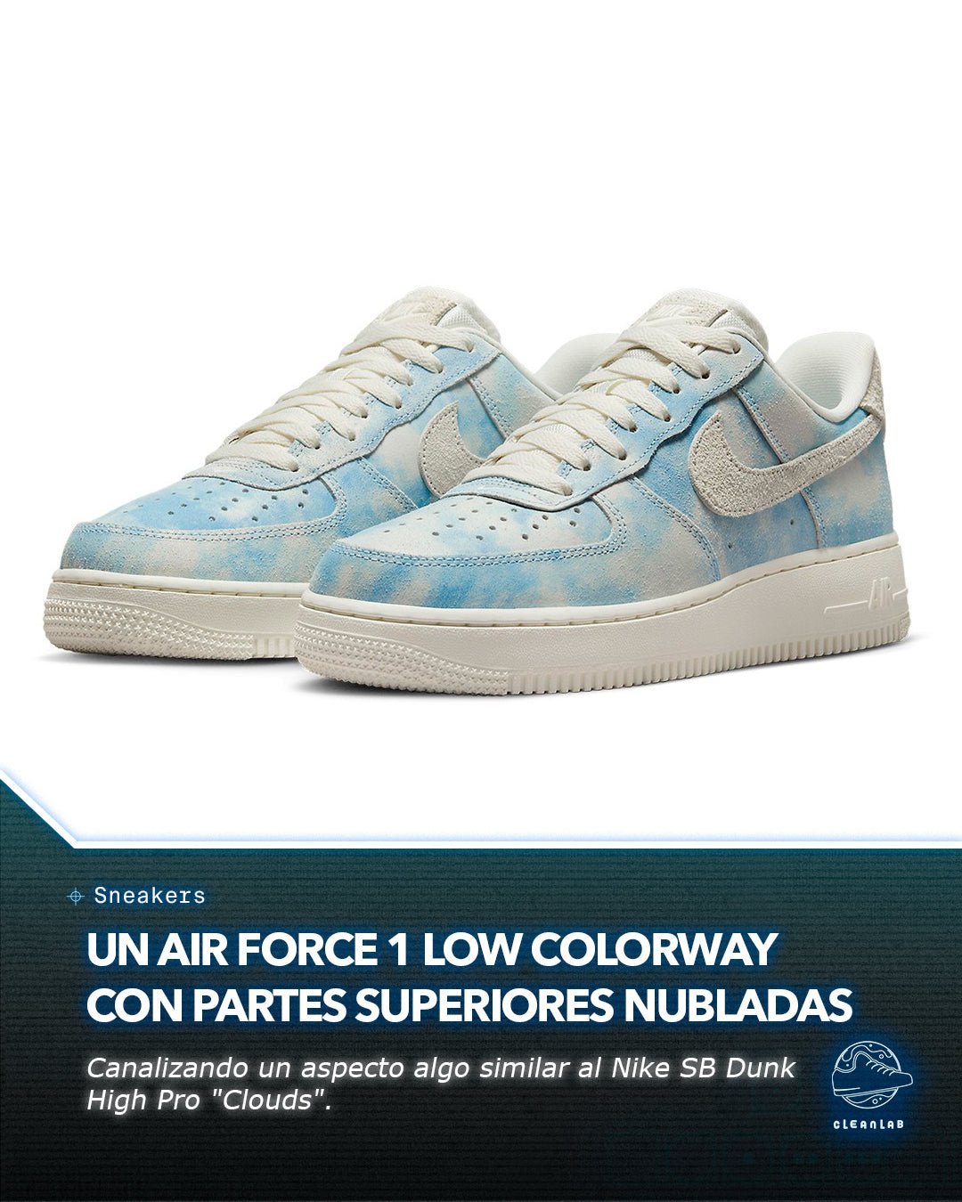Noticia Sneakers | Nike fabrica un Air Force 1 Low Colorway con partes superiores nubladas - Clean Lab PE