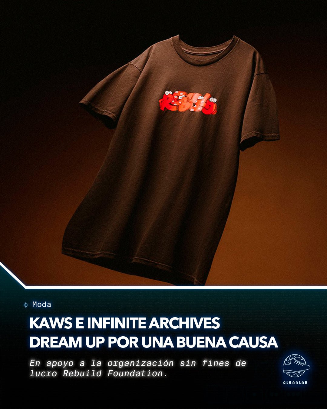 Camiseta de KAWS e Infinite Archives Dream Up por una buena causa - Clean Lab PE
