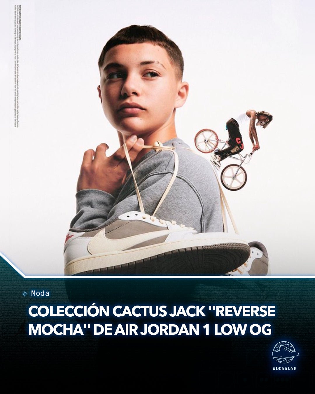 Travis Scott lanza una colección Cactus Jack "Reverse Mocha" de Air Jordan 1 Low OG - Clean Lab PE
