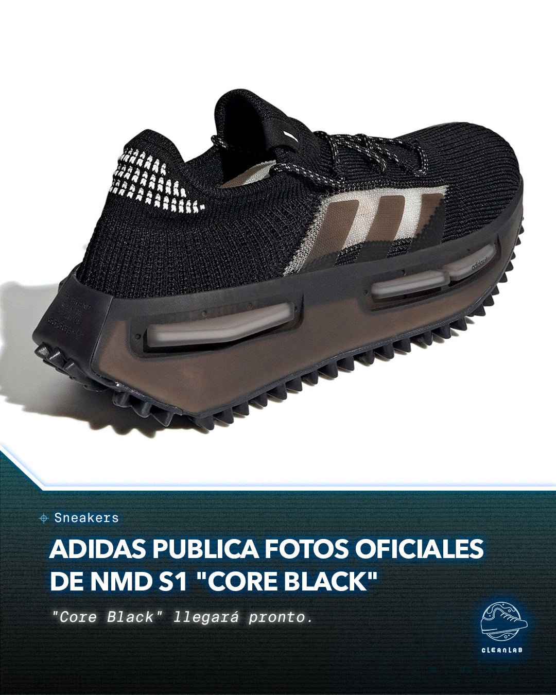 Noticias Sneakers | adidas publica fotos oficiales de NMD S1 "Core Black" - Clean Lab PE