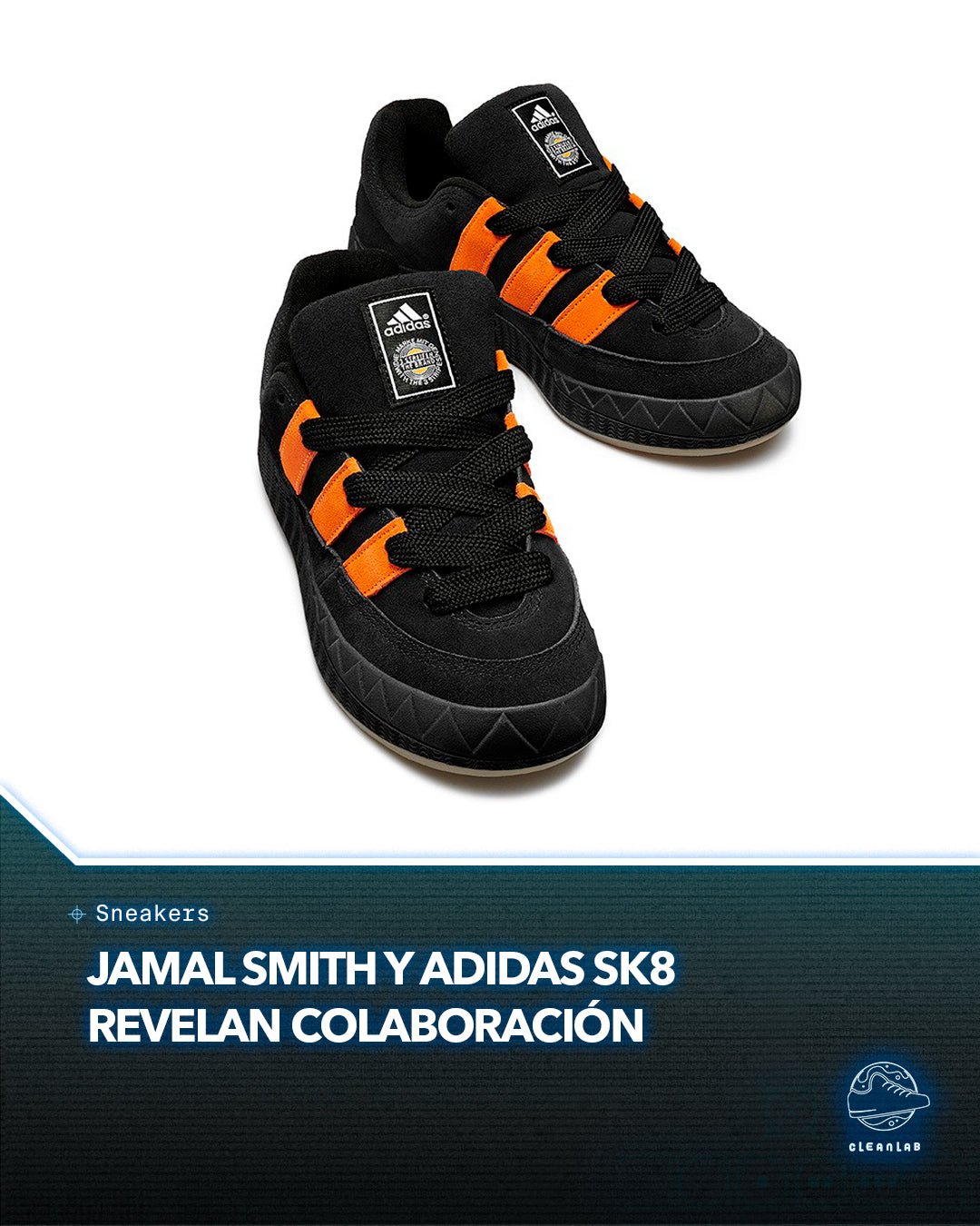 Noticias Sneakers | Jamal Smith y adidas Skateboarding revelan una nueva colaboración Adimatic - Clean Lab PE