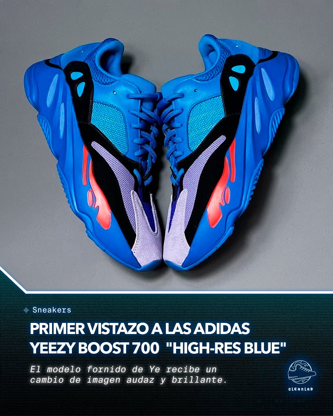 Noticias Sneakers | Primer vistazo a las adidas YEEZY BOOST 700 "High-Res Blue" - Clean Lab PE